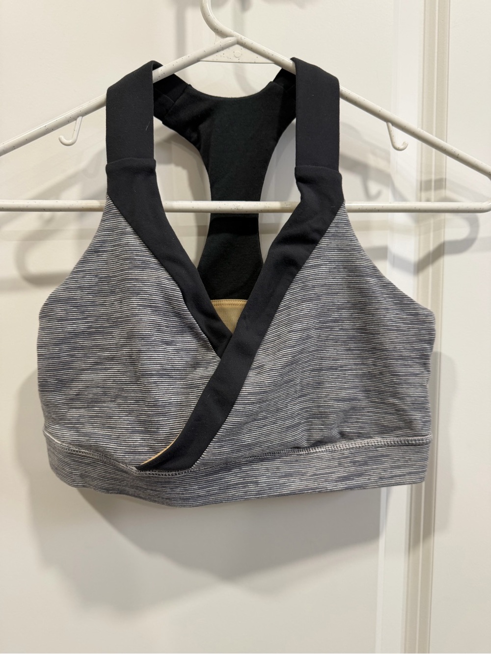 lululemon athletica Grey Heathered Sports Bra with Black Trim